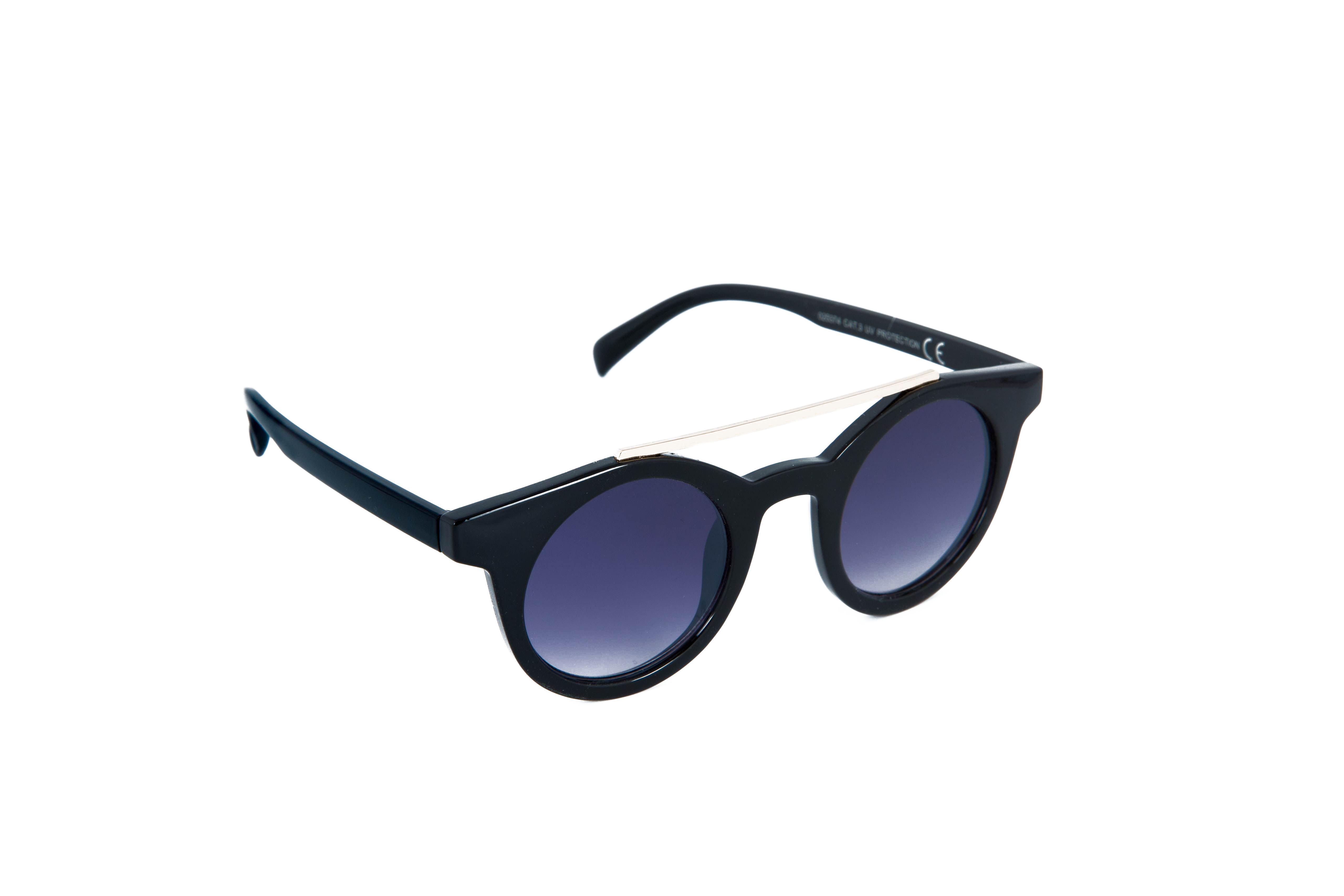 de Soleil Homme Femme Accessoire Ronde Noir Brillant