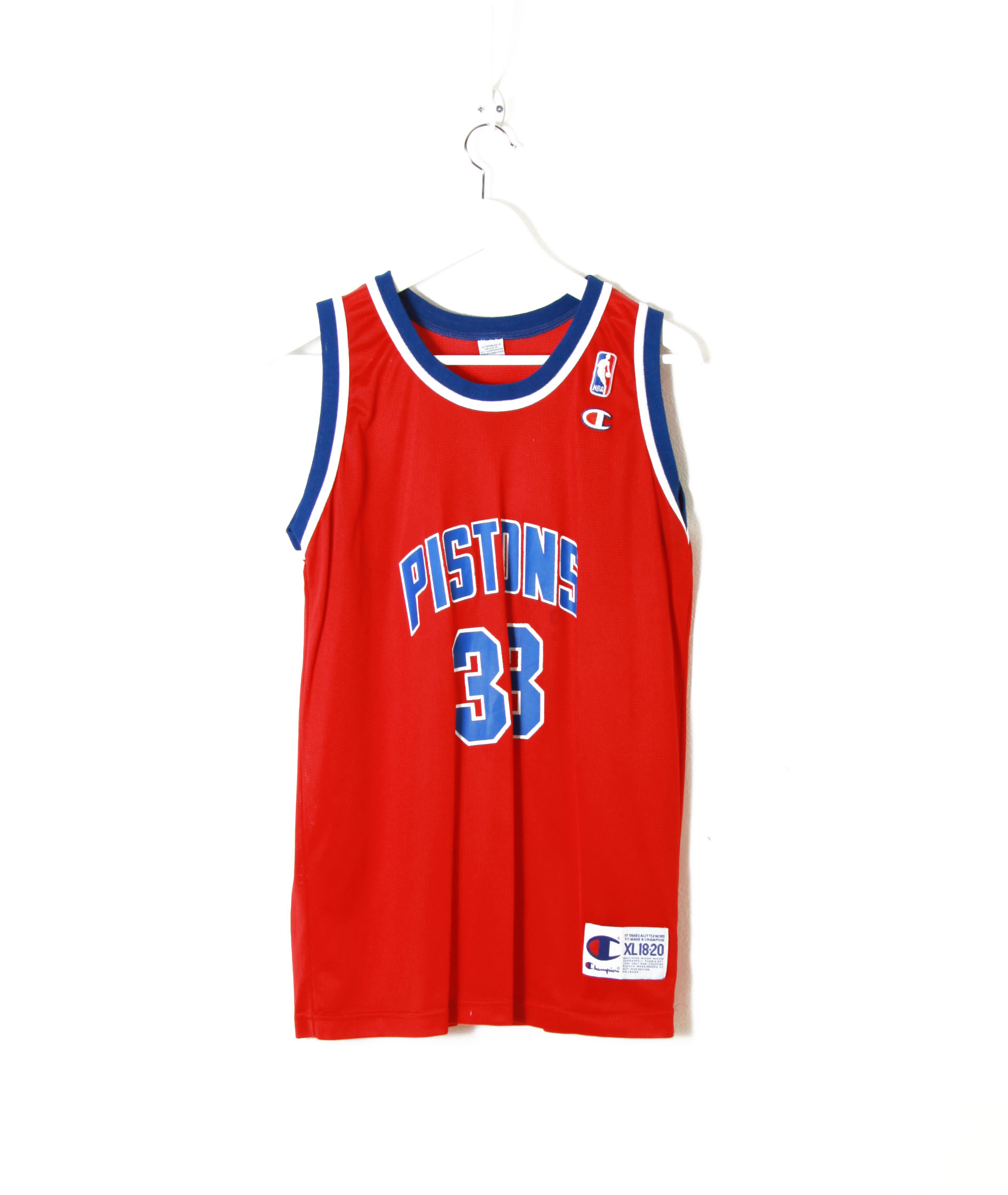 Maillot de basket - Champion - Rouge - Bleu - Pistons - NBA - Tilt Vintage