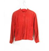 Blouson Daim Femme Rouge Vintage T XL-1