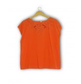 T-shirt orange en soie-1