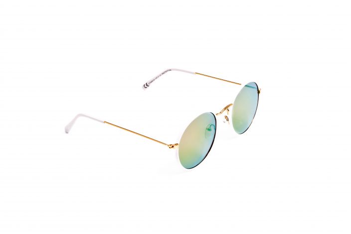 Lunette de Soleil Homme Femme Accessoire Ronde Blanc